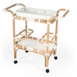 Beaumont Lane Rattan White Bar Cart Rectangular 34.5