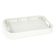 Beaumont Lane Rattan White Bar Cart Rectangular 34.5