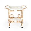Beaumont Lane Rattan White Bar Cart Rectangular 34.5