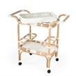 Beaumont Lane Rattan White Bar Cart Rectangular 34.5