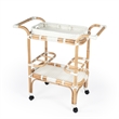 Beaumont Lane Rattan White Bar Cart Rectangular 34.5
