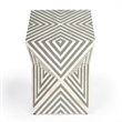 Beaumont Lane White and Grey Bone Inlay End Table