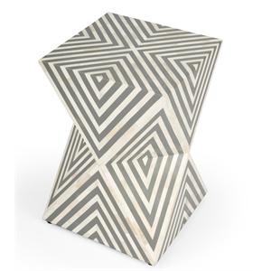 beaumont lane white and grey bone inlay end table