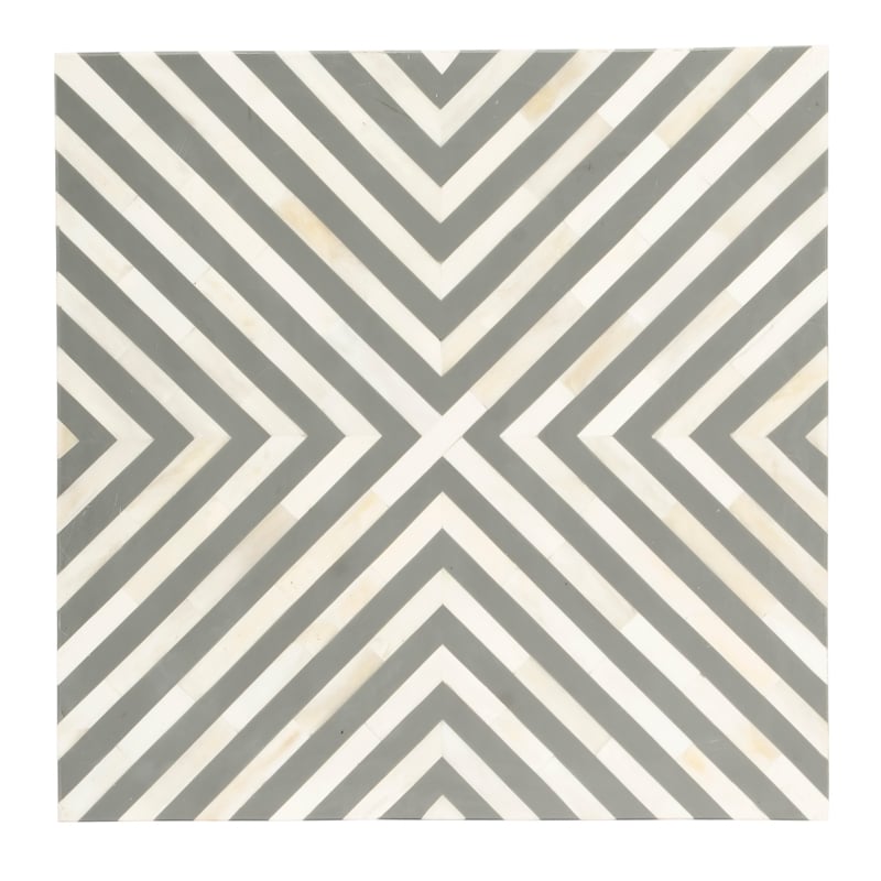 Beaumont Lane White and Grey Bone Inlay End Table