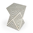 Beaumont Lane White and Grey Bone Inlay End Table
