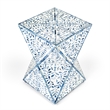Beaumont Lane White and Blue Bone Inlay End Table