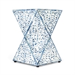 Beaumont Lane White and Blue Bone Inlay End Table