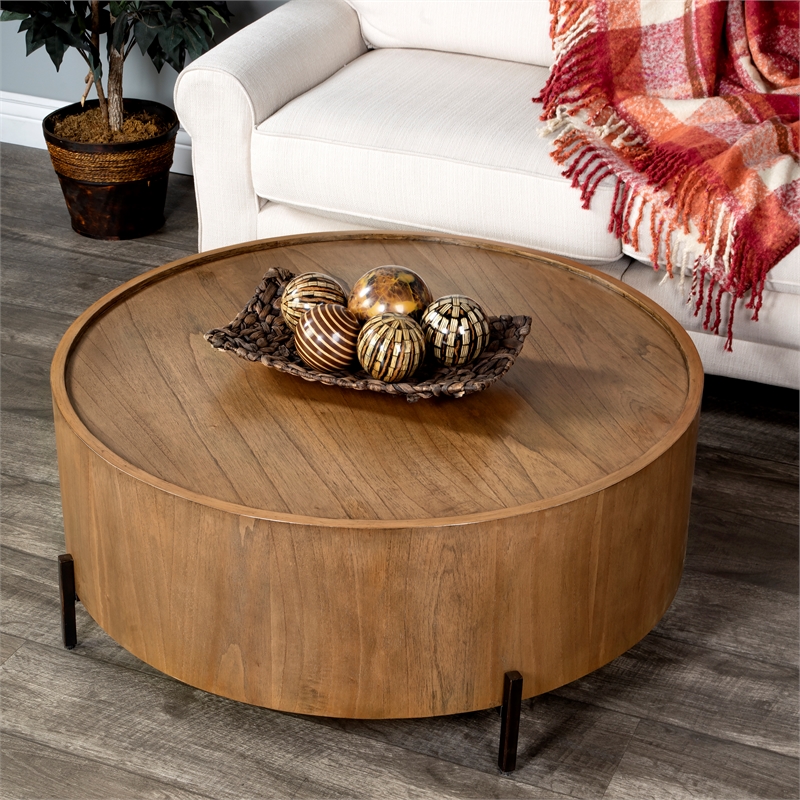 Beaumont Lane Brown Round Wood Coffee Table