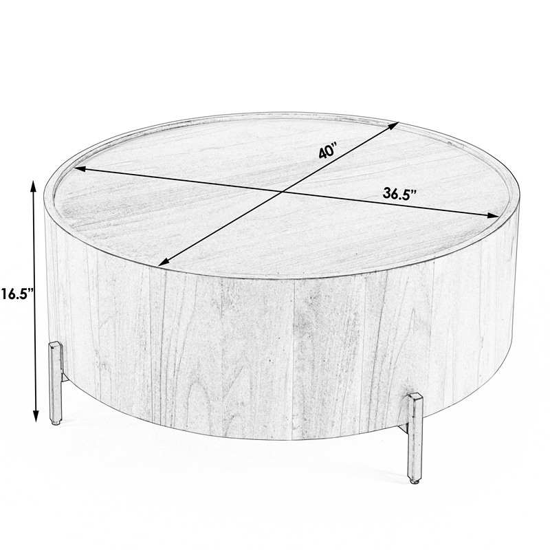 Beaumont Lane Brown Round Wood Coffee Table