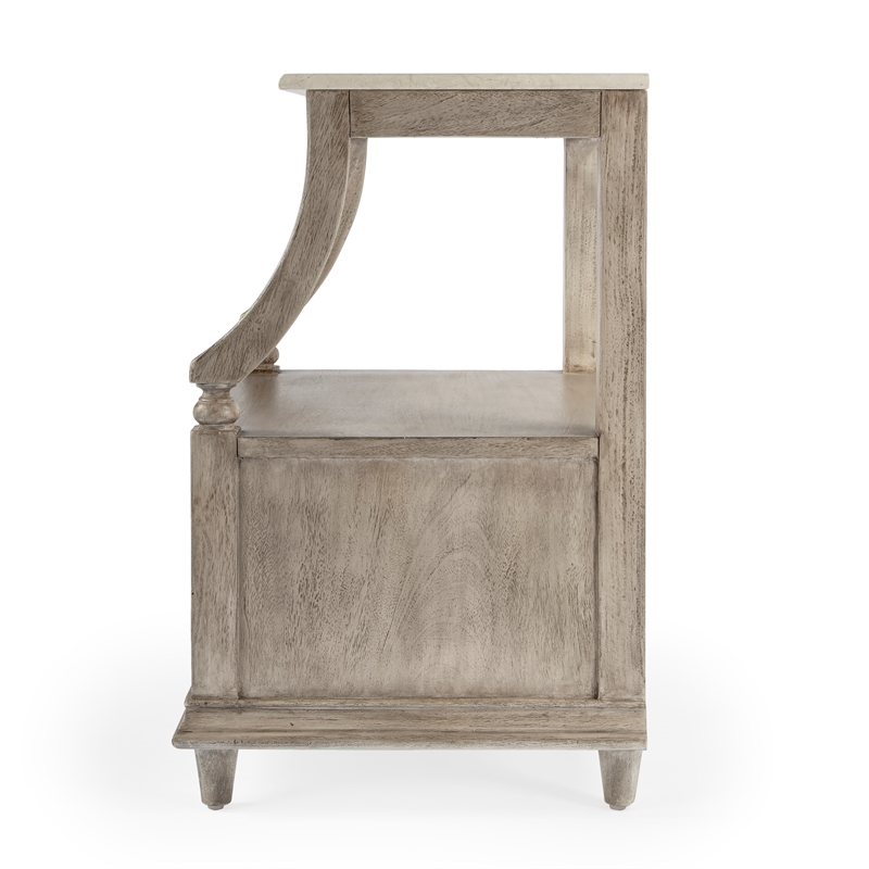 Beaumont Lane Marble Nightstand in Gray