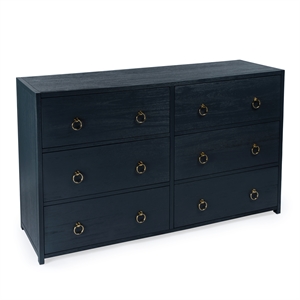 beaumont lane wood 6 drawer chest in navy