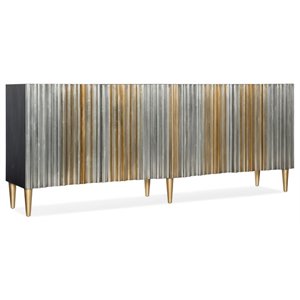 beaumont lane media console credenza in silver and gold