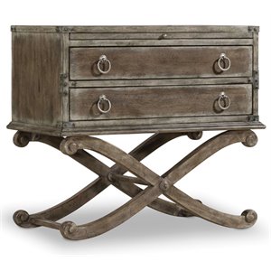 beaumont lane 2 drawer nightstand in driftwood and whitewash