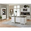 Beaumont Lane Farmhouse Wood Double Pedestal Desk Executive Desk in White/Gray