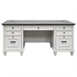 Beaumont Lane Farmhouse Wood Double Pedestal Desk Executive Desk in White/Gray