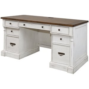 beaumont lane traditional computer desk in weathered white