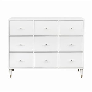 beaumont lane modern nine drawer chest in white