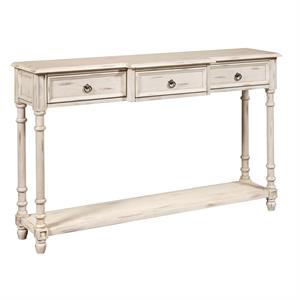 Beaumont Lane Mid-Century Three Drawer White Entryway Console