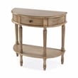 Beaumont Lane Contemporary Wood Demilune Console Table in Antique Beige