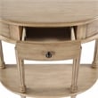 Beaumont Lane Contemporary Wood Demilune Console Table in Antique Beige