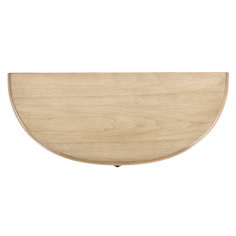Beaumont Lane Contemporary Wood Demilune Console Table in Antique Beige