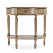 Beaumont Lane Contemporary Wood Demilune Console Table in Antique Beige