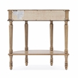 Beaumont Lane Contemporary Wood Demilune Console Table in Antique Beige
