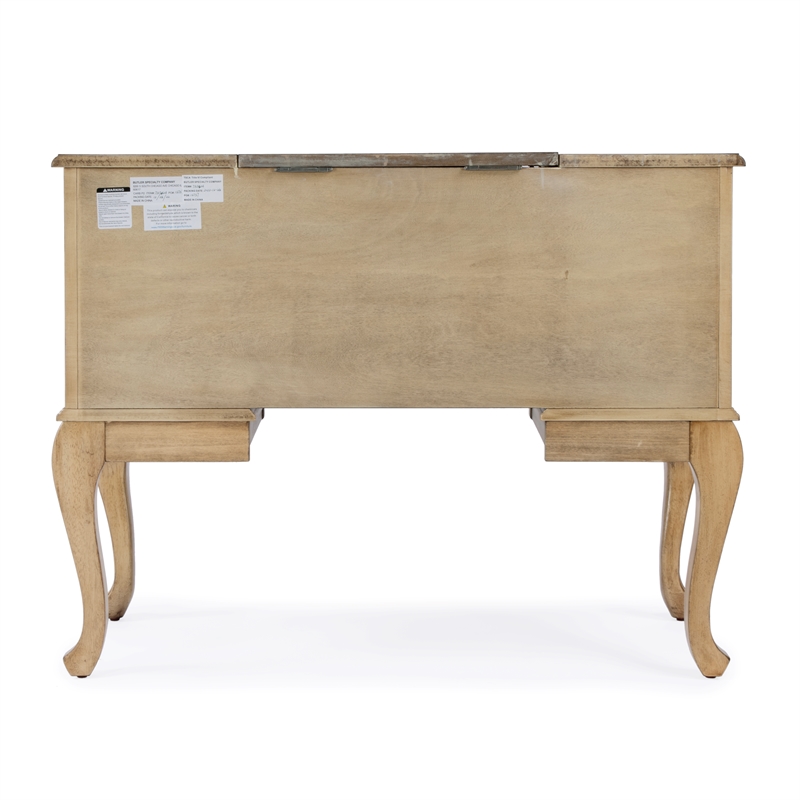 Beaumont Lane Engineered Wood Rectangular Vanity Desk in Antique Beige