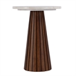 Beaumont Lane Contemporary Marble and Wood Side Table in Marble and Metal