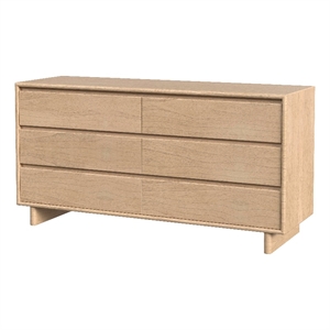 beaumont lane contemporary wood panel 6 drawer dresser in blonde oak