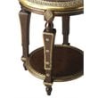 Beaumont Lane Transitional Round Wood Brass Accent Table in Brown