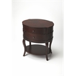 Beaumont Lane Transitional Plantation Cherry Oval Side Table