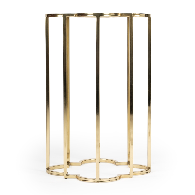 Beaumont Lane Modern Stainless Steel Accent Table in Black/Gold