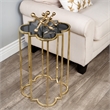 Beaumont Lane Modern Stainless Steel Accent Table in Black/Gold
