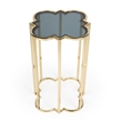 Beaumont Lane Modern Stainless Steel Accent Table in Black/Gold