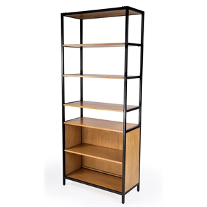 Beaumont Lane Modern 35.25&quot W X 84.25&quotH Wood Etagere Bookcase in Brown