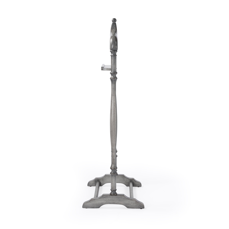 Beaumont Lane Traditional Wood Valet Stand in Powder Grey Finish