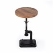 Beaumont Lane Modern Adjustable Metal Pedestal Side Table in Brown