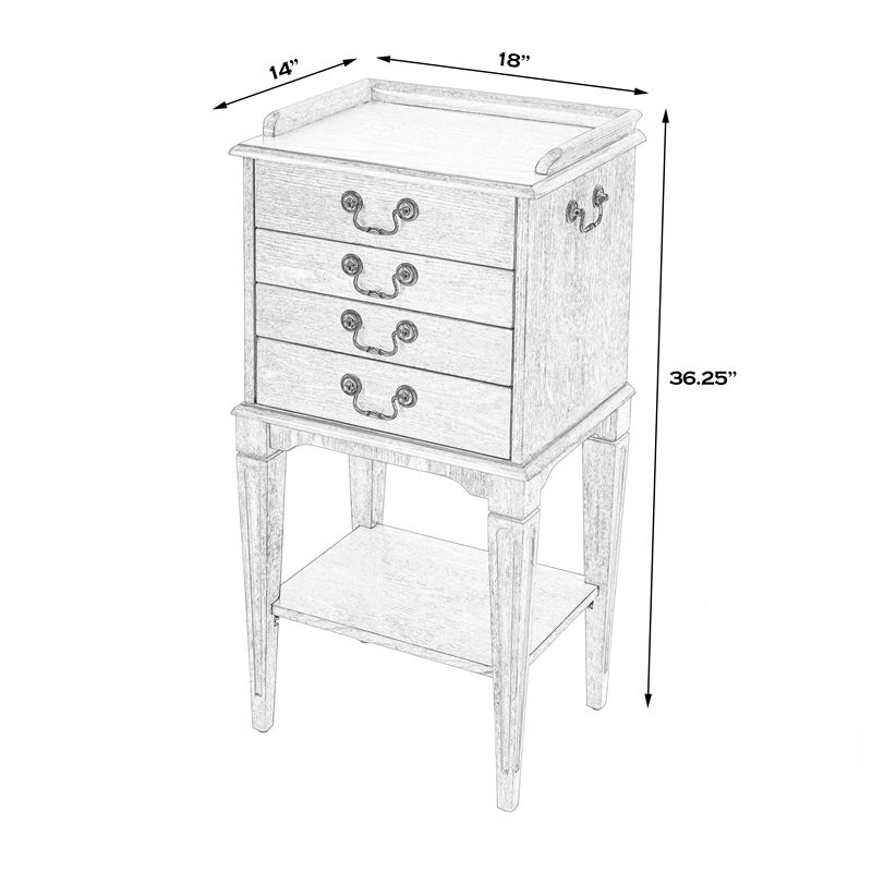 Beaumont Lane Traditional 4-Drawer Wood Chest in Powder Gray