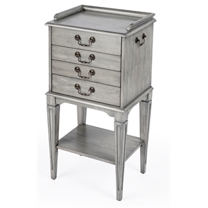 Beaumont Lane Traditional 4-Drawer Wood Chest in Powder Gray