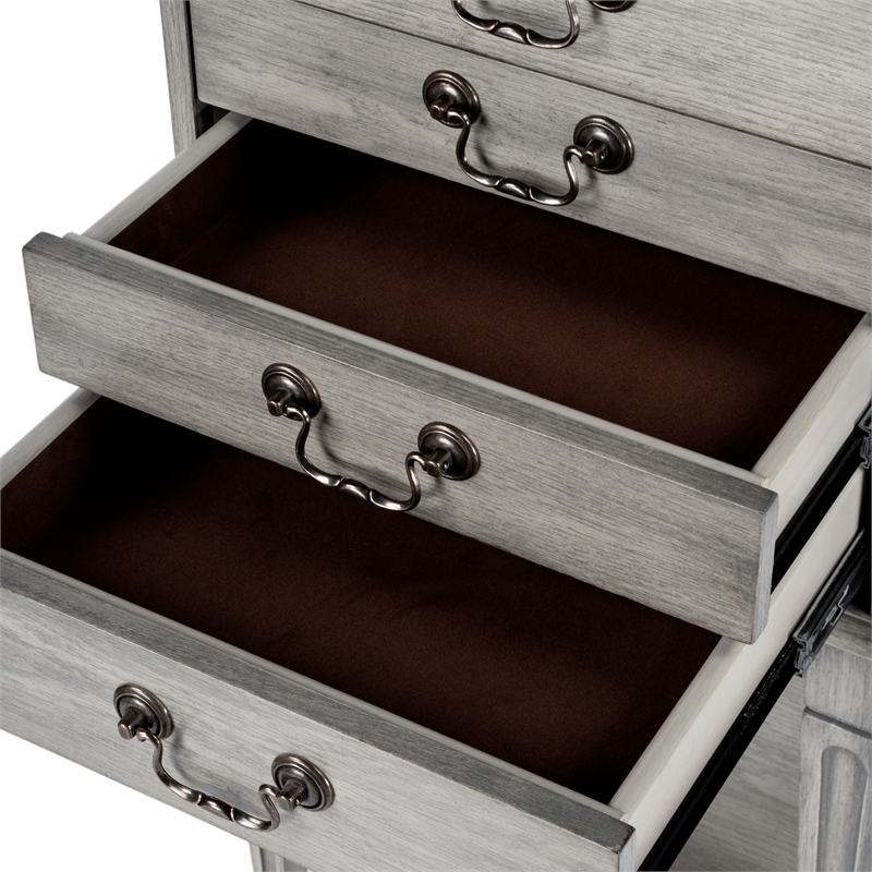 Beaumont Lane Traditional 4-Drawer Wood Chest in Powder Gray