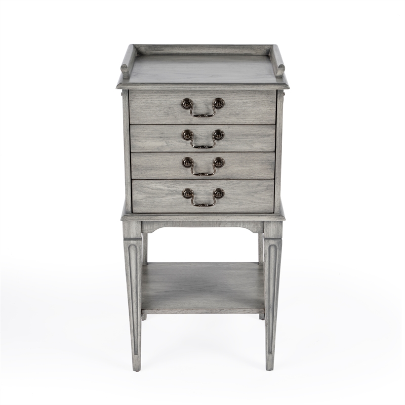 Beaumont Lane Traditional 4-Drawer Wood Chest in Powder Gray