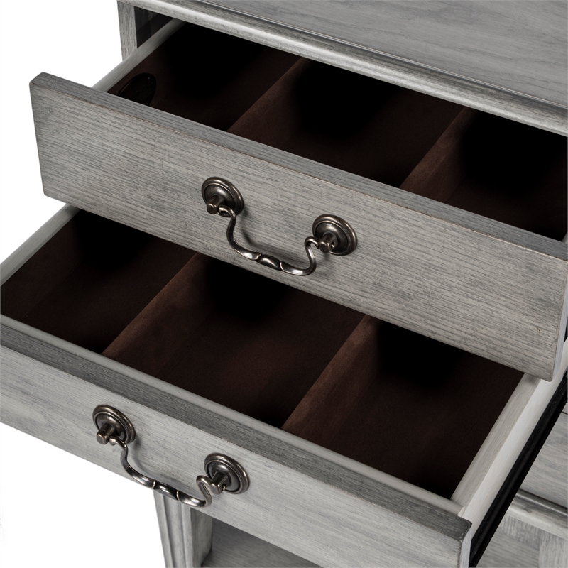 Beaumont Lane Traditional 4-Drawer Wood Chest in Powder Gray