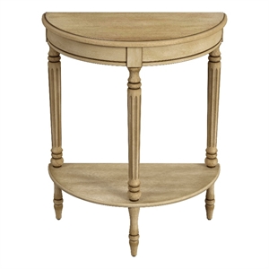 Beaumont Lane Traditional Demilune 24&quot Console Table - Antique Beige