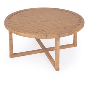 Beaumont Lane Coastal Rattan Round Coffee Table - Natural Rattan