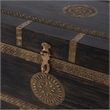 Beaumont Lane Transitional Brass Inlay Trunk Coffee Table - Antique Coffee