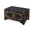 Beaumont Lane Transitional Brass Inlay Trunk Coffee Table - Antique Coffee