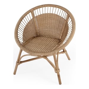 Beaumont Lane Transitional Woven Rattan Accent Chair - Natural