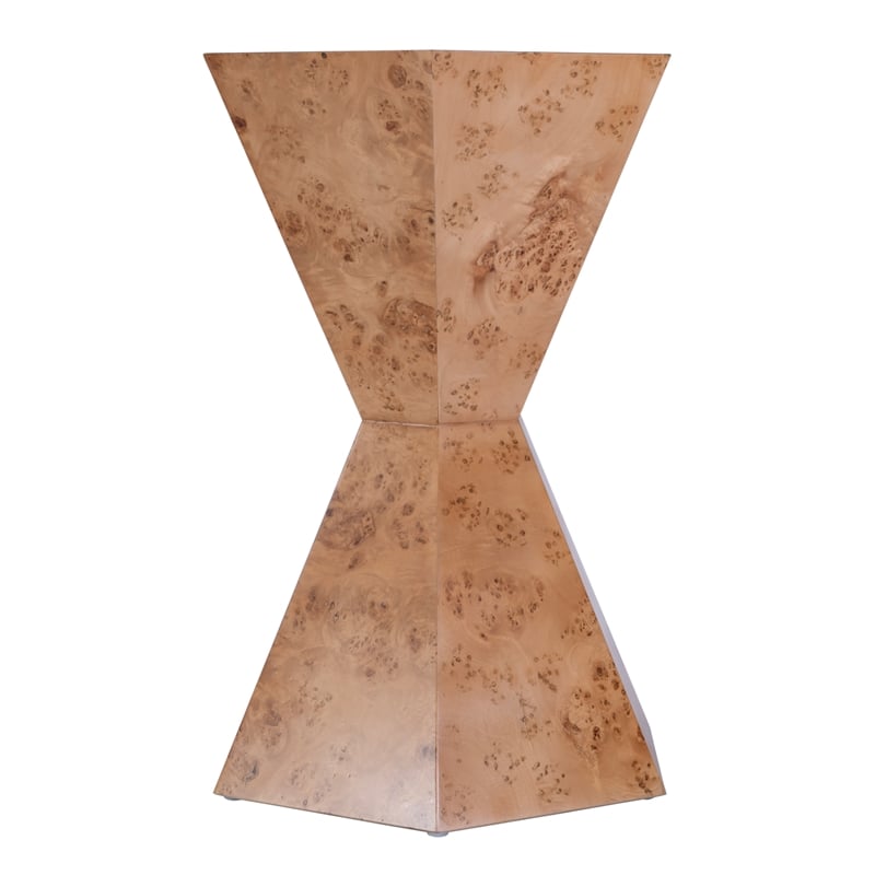 Beaumont Lane Modern Wood Hexagon Side Table - Traditional Burl