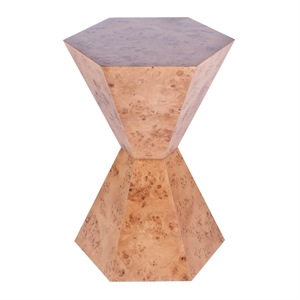 Beaumont Lane Modern Wood Hexagon Side Table - Traditional Burl